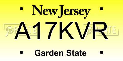 A17KVR New Jersey License Plate
