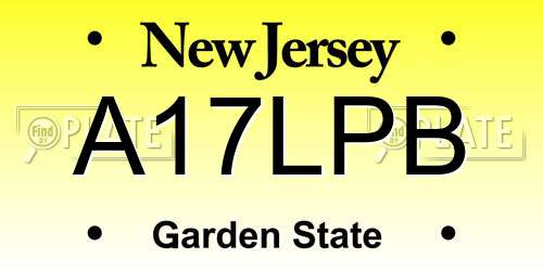 A17LPB New Jersey License Plate