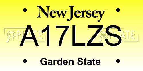 A17LZS New Jersey License Plate