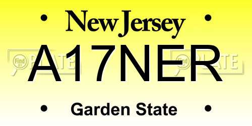 A17NER New Jersey License Plate