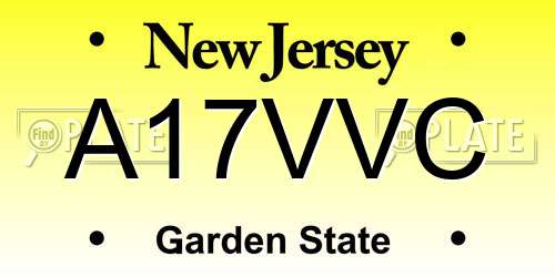 A17VVC New Jersey License Plate