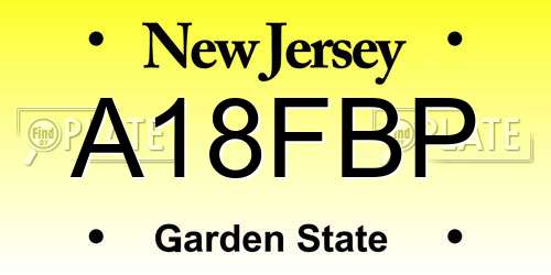 A18FBP New Jersey License Plate