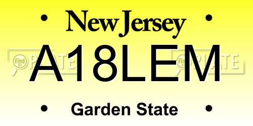 A18LEM New Jersey License Plate