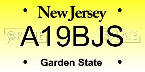 A19BJS New Jersey License Plate