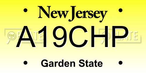 A19CHP New Jersey License Plate