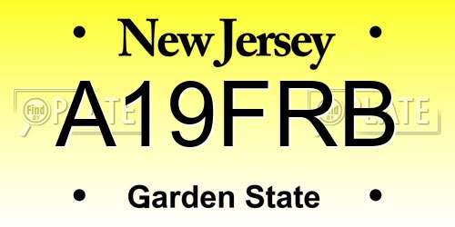 A19FRB New Jersey License Plate