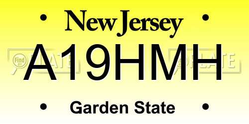 A19HMH New Jersey License Plate