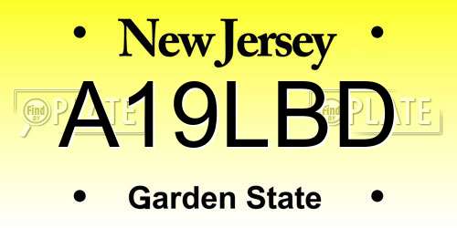 A19LBD New Jersey License Plate
