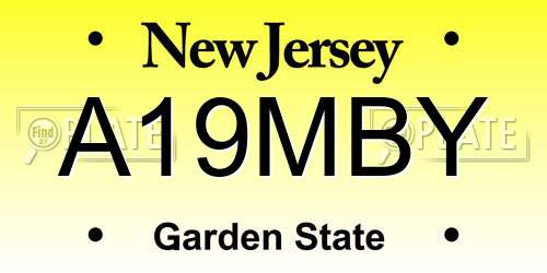A19MBY New Jersey License Plate