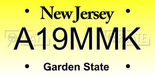 A19MMK New Jersey License Plate