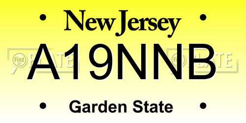 A19NNB New Jersey License Plate