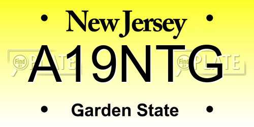 A19NTG New Jersey License Plate