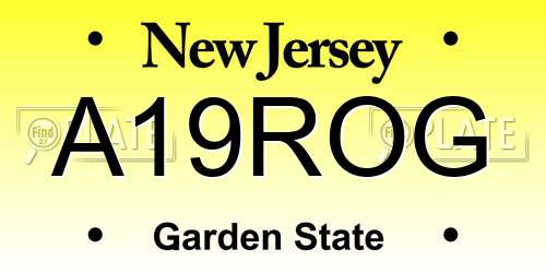A19ROG New Jersey License Plate