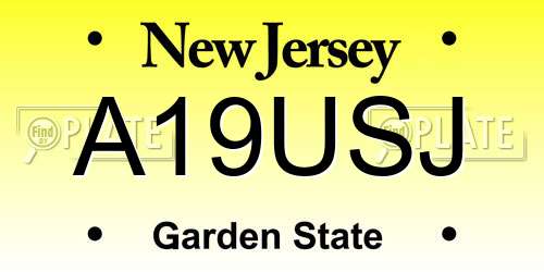 A19USJ New Jersey License Plate
