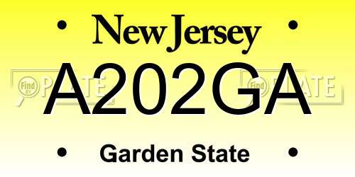 A202GA New Jersey License Plate