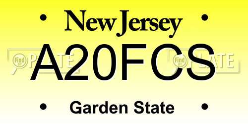 A20FCS New Jersey License Plate