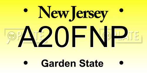 A20FNP New Jersey License Plate