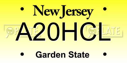 A20HCL New Jersey License Plate