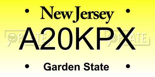 A20KPX New Jersey License Plate