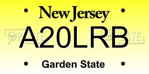 A20LRB New Jersey License Plate