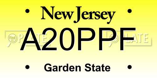 A20PPF New Jersey License Plate