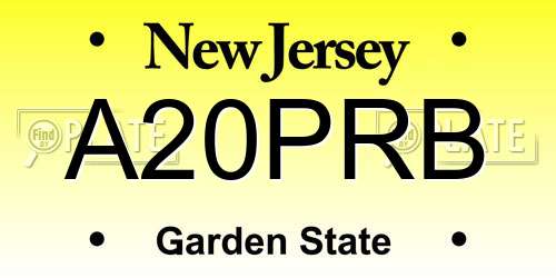 A20PRB New Jersey License Plate