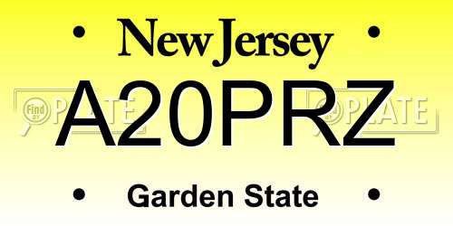 A20PRZ New Jersey License Plate