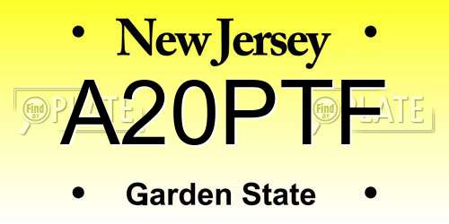A20PTF New Jersey License Plate