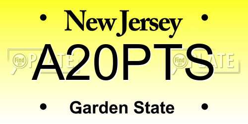 A20PTS New Jersey License Plate