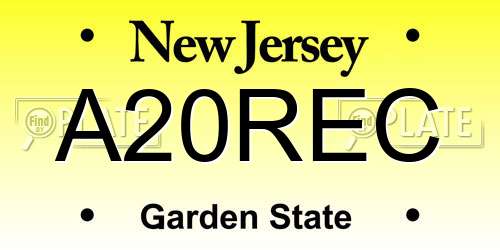 A20REC New Jersey License Plate