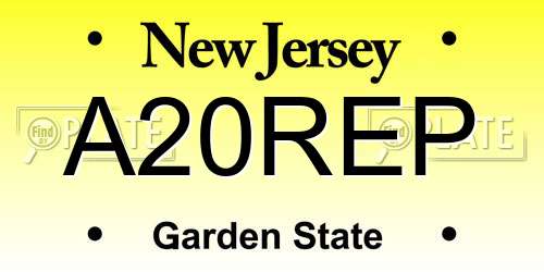 A20REP New Jersey License Plate