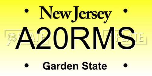 A20RMS New Jersey License Plate
