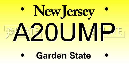 A20UMP New Jersey License Plate