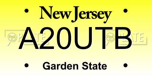 A20UTB New Jersey License Plate