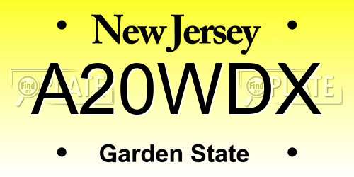 A20WDX New Jersey License Plate