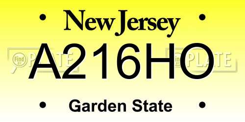 A216HO New Jersey License Plate