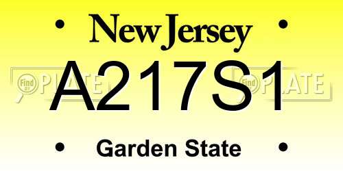 A217S1 New Jersey License Plate