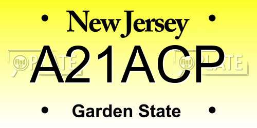 A21ACP New Jersey License Plate