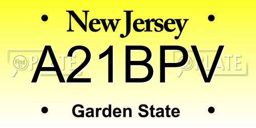 A21BPV New Jersey License Plate