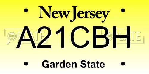 A21CBH New Jersey License Plate