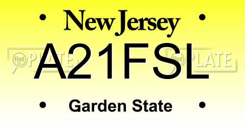 A21FSL New Jersey License Plate