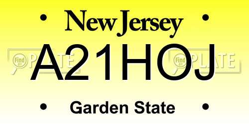 A21HOJ New Jersey License Plate