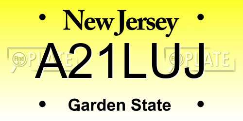 A21LUJ New Jersey License Plate