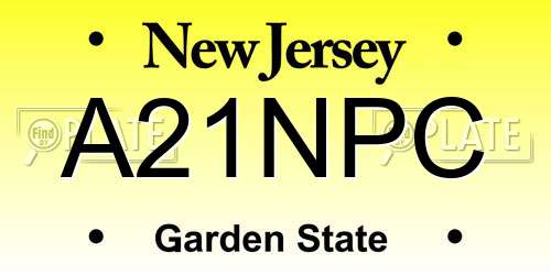 A21NPC New Jersey License Plate