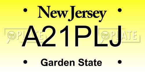 A21PLJ New Jersey License Plate