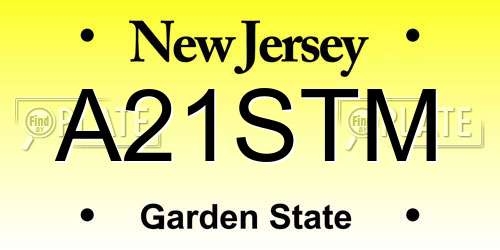 A21STM New Jersey License Plate
