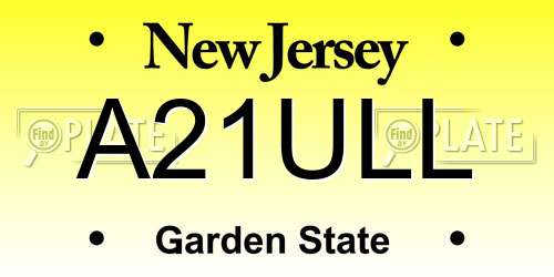 A21ULL New Jersey License Plate