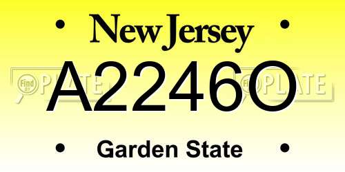 A2246O New Jersey License Plate