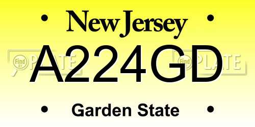 A224GD New Jersey License Plate