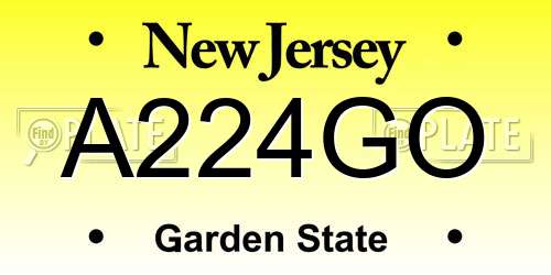 A224GO New Jersey License Plate